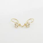 14K Yellow gold Flower cz hoop earrings for Children/Kids web32 2