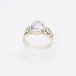 10k Yellow Gold Syntetic white gemstone ring ajjr76 Size: 2.5 2