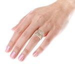 18K Gold Designer Diamond Right Hand Ring For Wo-4