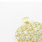 Womens 10k Yellow gold White gemstone heart charm EGP85 2