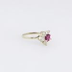 10k Yellow Gold Syntetic red gemstone ring ajr44 Size: 8.75 4