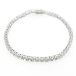 Ladies .925 Italian Sterling Silver round cut cz tennis bracelet Length - 7 inches Width - 3mm 2