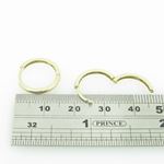 womens bp55 fancy earrings 14K yellow gold italian ball stud huggie hoop 4