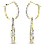 14K Ladies Natural 0.5 Ctw Diamond Drop Earrings-2