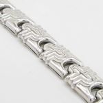 Women silver link bracelet SB1 7.25 inches long and 10mm wide 2