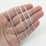 Silver Figaro link chain Necklace BDC73 4