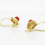 14K Yellow gold Fancy flower pearl hoop earrings for Children/Kids web230 4