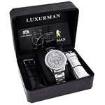 Liberty Mens Real Diamond Watch 2ct by Luxurman White Gold Plated Steel Band 4