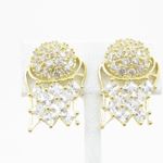 Mens 10k Yellow gold Basket ball white cz stud earring ELMI41 2