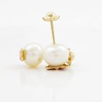 14K Yellow gold Butterfly pearl stud earrings for Children/Kids web80 4