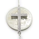 Ladies .925 Italian Sterling Silver white bracelet with cross Length - 9 inches ( cross - 24mm ) 4
