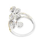 Designer Women 14K White Yellow Pear Round 1.1 C-2