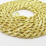 "Mens 10k Yellow Gold skinny rope chain ELNC25 30"" long and 3mm wide 2"