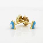 14K Yellow gold Simple heart stud earrings for Children/Kids web145 4