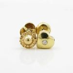 14K Yellow gold Heart cz stud earrings for Children/Kids web196 2