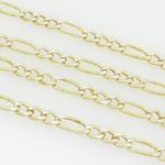 10K Yellow Gold diamond cut figaro chain GC114 4