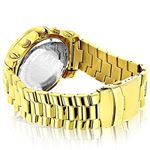 Mens Oversized Real Diamond Luxurman Watch 0.25ct Yellow Gold Chronograph 2