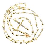 14K YELLOW Gold HOLLOW ROSARY Chain - 28 Inches Long 3.8MM Wide 2