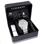 Luxurman Watches Raptor Edition: Large Mens Genuine Diamond Watch 0.50ct MOP 4