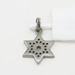 Womens Black star of david black cz pendant Silver36 4