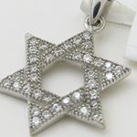 Womens White star of david cz pendant Silver32 2