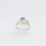 10k Yellow Gold Syntetic blue gemstone ring ajr43 Size: 6.5 2