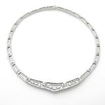 Ladies .925 Italian Sterling Silver fancy vintage cz necklace 2 Diameter - 5.25 inches Width - 12mm 