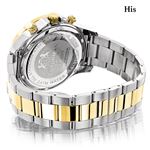 MATCHING WATCHES FOR COUPLES LUXURMAN YELLOW GOLD PLATED DIAMOND WATCH SET 2