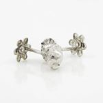 14K White gold Fancy flower cz stud earrings for Children/Kids web183 4