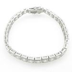 Ladies .925 Italian Sterling Silver princess cut cz tennis bracelet Length - 7 inches Width - 6mm 2