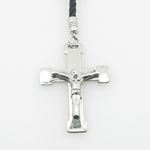 "Stainless Steel Rosary Necklace with Cross R142 ball 8 mm