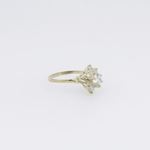 10k Yellow Gold Syntetic white gemstone ring ajr10 Size: 7.75 4