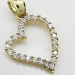 Womens 10k Yellow gold Love heart gold cz pendant GCHA47 2