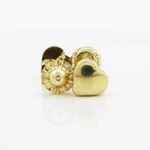 14K Yellow gold Plain heart stud earrings for Children/Kids web207 2