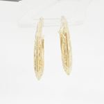 10k Yellow Gold earrings Fancy puff bamboo gold earrings AGBE56 2