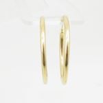 10k Yellow Gold earrings Plain hoop AGBE5 2