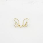 14K Yellow gold Flower cz hoop earrings for Children/Kids web40 2
