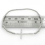Ladies .925 Italian Sterling Silver white cross ball bracelet Diameter - 2.36 inches 4