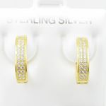 Womens .925 sterling silver Yellow hoop earrings 2mm thick and 4mm wide 2