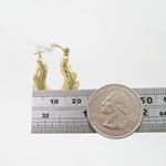 10k Yellow Gold earrings Fancy puff bamboo gold earrings AGBE60 4