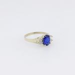 10k Yellow Gold Syntetic blue gemstone ring ajr45 Size: 7 4