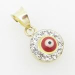 Womens BP113 Kabbalah Evil Eye 14K Solid Yellow Gold Good Luck Charm Pendant 2