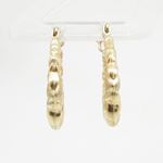 10k Yellow Gold earrings Fancy puff bamboo gold earrings AGBE74 2