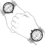 Centorum Matching His and Hers Genuine Diamond Watch Set 1ct Chronograph 4