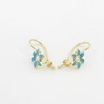 14K Yellow gold Flower cz hoop earrings for Children/Kids web43 2