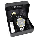 Large Escalade Mens Multicolor White Yellow Blue Diamond Watch 4.3ct by Luxurman 4