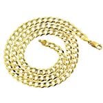 "10K 18"" long Yellow Gold 3.2mm wide Comfort Curb Cuban Italy Chain Necklace Lobster Clasp FJ-100CC