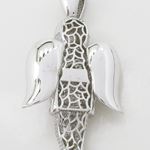 Praying angel white silver cz pendant SB60 79mm tall and 40mm wide 4