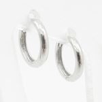 womens bp52 fancy earrings 14K white gold italian ball stud huggie hoop 2