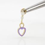 14K Yellow gold Open heart cz chandelier earrings for Children/Kids web408 2